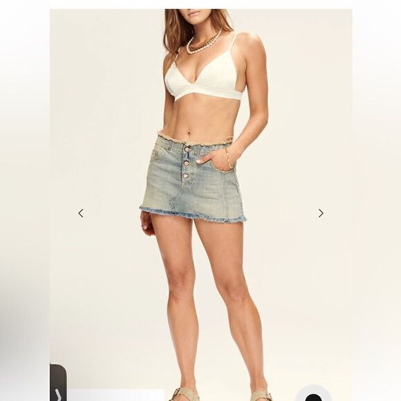 SER.O.YA Keenan denim mini skirt NWT size 26 - Picture 1 of 6